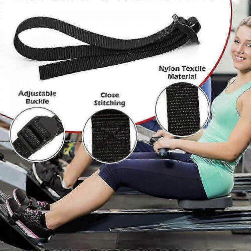 2-Pack Adjustable Rowing Machine Foot Straps, Replacement Fitness Straps for Rowing Machines 2