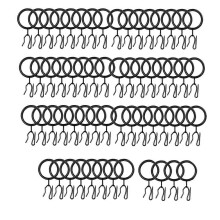 60Pcs Metal Curtain Rings and 60 Pcs Curtain Drapery Pin Hooks