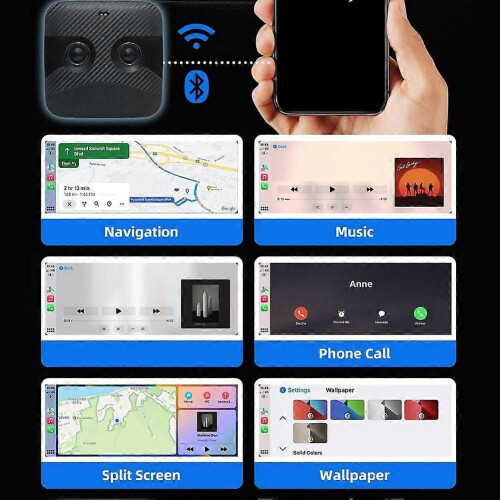 Car Ai Box 2 σε 1 ασύρματο Carplay Android Auto Adapter Car Smart Ai Box ενσύρματο C 1