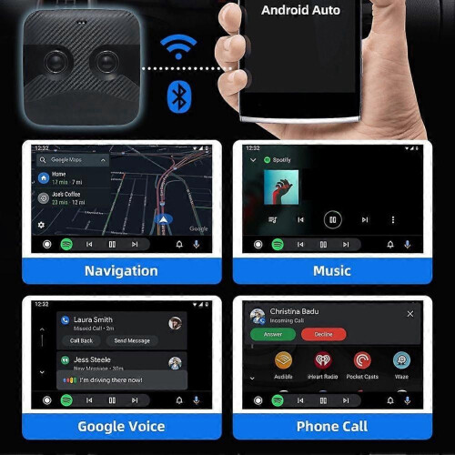Car Ai Box 2 σε 1 ασύρματο Carplay Android Auto Adapter Car Smart Ai Box ενσύρματο C 2