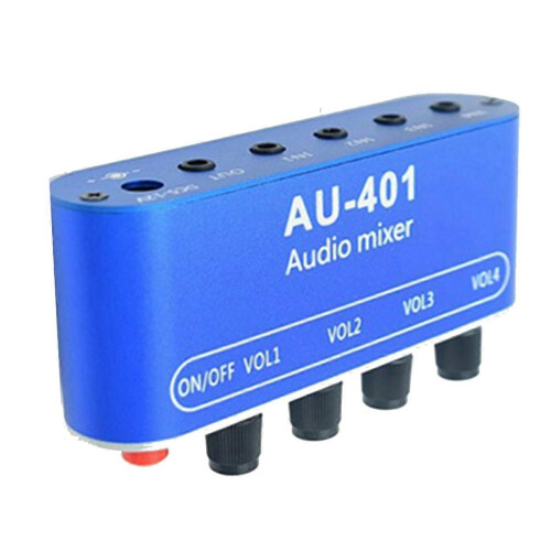 DC 5V-12V AU-401 Στερεοφωνικός Μίκτης Ήχου 4 Είσοδοι 1 Έξοδος Μ 1