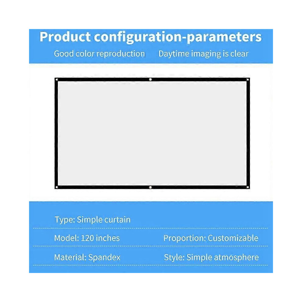Projector Screen For Home Theater Foldable Anti-Crease (84Inch) White 9409192948588