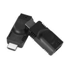 Cavo di rete singolo da 60 m compatibile con HDMI, trasmettitore da HDMI a RJ45 compatibile con PC,