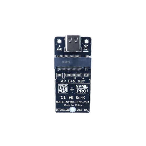 M.2 SSD Enclosure RTL9210B Adapter Board Dual-Protocol NVMe/NGFF External Hard Drive Adapter 10Gbps