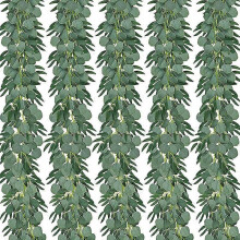 5-Pack 6.5 Feet Artificial Eucalyptus with Willow Garland Fake Vine Plant with Leaves Faux Silver Dollar Greenery
