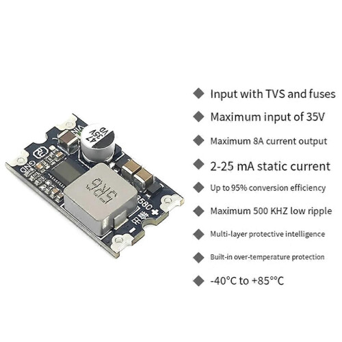 DC-DC Step-Down Voltage Regulated Power Supply Module DC 8A Step-Down Chip 5V Adjustable Board High 2