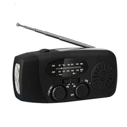 Ραδιόφωνο έκτακτης ανάγκης AM/FM με χειροκίνητο ηλιακό ρ
