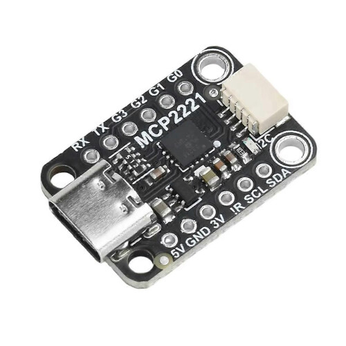 MCP2221A USB to GPIO ADC/I2C Adapter Module TYPE-C Interface Signal Processing Board for OLED Displ 2