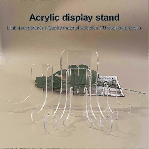 3 Pack Clear Plate Stands - Sturdy & Stable Display Easels for Tea Cake Showcasing - Jz 2