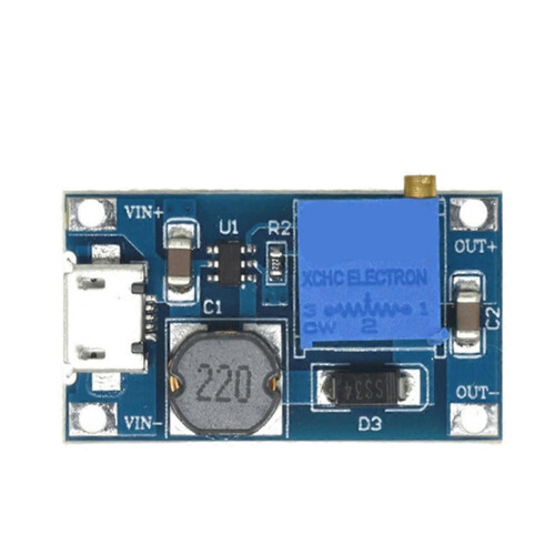 10pcs Adjustable Step Up Module Voltage Regulator Micro-USB 2V-24V to 5V-28V 2A Step-Up DC-DC 2