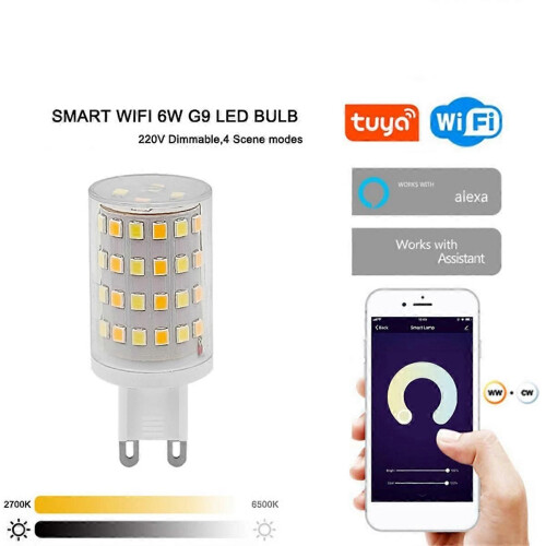 Λάμπα LED G9 Tuya WiFi με δυνατότητα ρύθμισης φωτισμού, έξυπνο φω 1