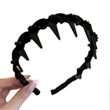 Vintage Velvet Hair Volume Booster Headband with Beads, Wide Wave Headband for Women & Girls