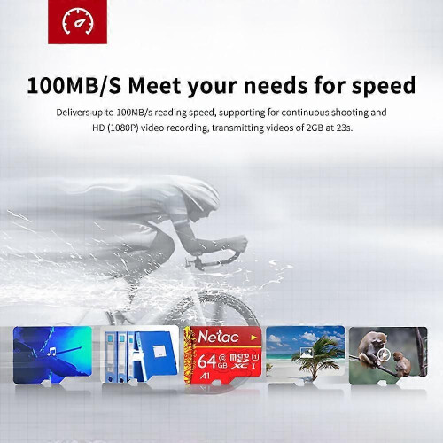 Κάρτα μνήμης Netac TF (MicroSD) 16GB U1 C10, κάμερα παρακολούθησης κυκλ 1