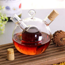 2X Olive Oil and Vinegar Dispenser 2 in 1 Kitchen Glass Bottle Oil and Vinegar Bottle with Cork Stopper