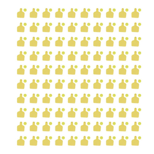 100 PCS Cattle Ear Tag Polyurethane Yellow Blank Livestock Identification Ear Tags for Cattle Cow 1