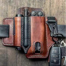 Funda de cuero para multiherramienta EDC para hombre, organizador de bolsillo, riñonera, regalo.