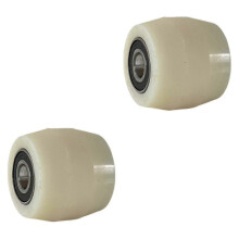 2Pcs Forklift Pallet Truck Wheel 80mmx70mm with Bearings, Heavy Duty Flat Belt Idler Roller, Load Wheel Accessories