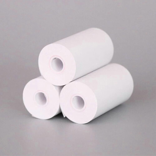 10 ρολά λευκό θερμικό χαρτί 57x25mm/2.17x0.98in εκτύπωση φωτογραφ 2