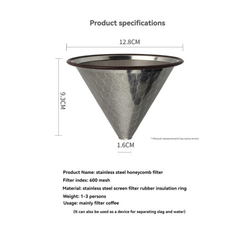 Stainless Steel Coffee Filter Reusable Pour over Coffee Filter Coffee Maker Filter Coffee Dripper Strainer Funnel 2