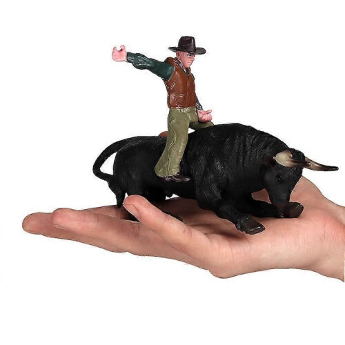 Συλλεκτικό παιχνίδι PVC με ζωάκια Rodeo Bull με αναβάτη για παιδιά 1