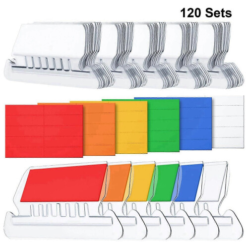 240 Sets File Document Tabs 2 Inch Hanging Folder Tabs and Multicolor Inserts compatible Quick Identificati 1