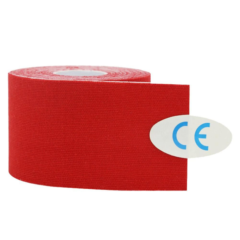 Red 5Cm*5M Cotton Strain Injury Muscle Taping Strapping Bandage Elastic Adhesive Sport Tape