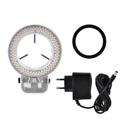 Caméra de microscope 144 LED Source lumineuse Luminosité réglable Lampe annulaire