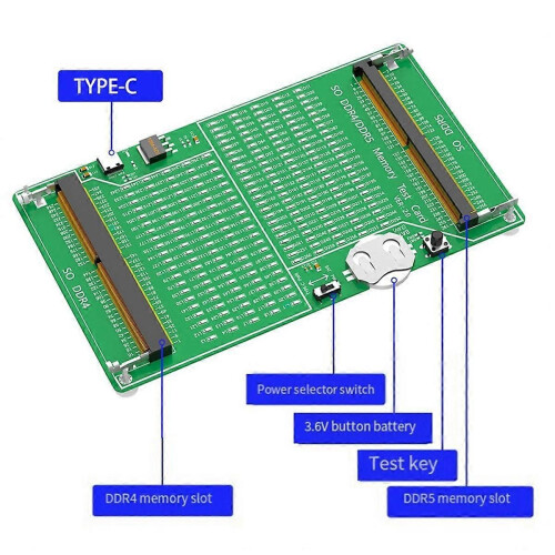 Laptop Memory Tester DDR4/DDR5 2-In-1 Memory Tester with Light Multifunctional Portable Memory Test 2