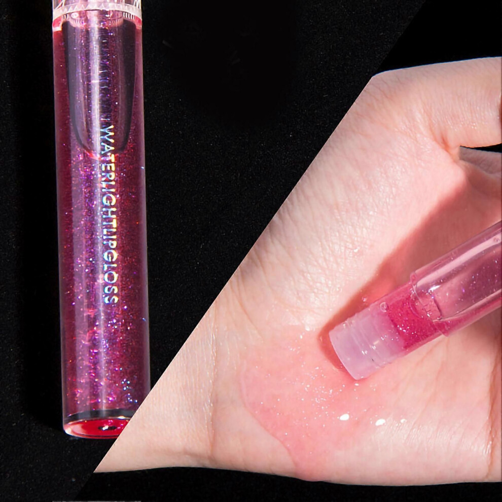 Red Lip Gloss Transparent Pearlescent Moisturizing Glass Lipstick With Fine Flash Gifts Peach