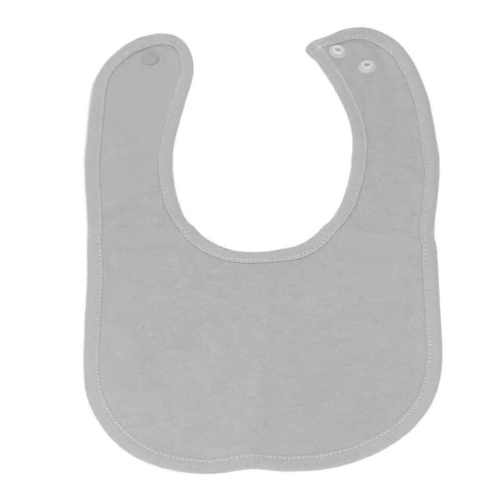 Cotton Baby Bib With Snap Fastener Double Layer Newborn Saliva Towel Dribble Cloth Pure Colour Grey