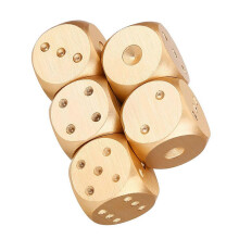 5-teiliges Pokerwürfel-Set aus Aluminiumlegierung mit Aufbewahrungsbox (Goldene quadratische Box)