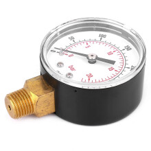 50-mm-Manometer mit 1/4-Zoll-BSPT-Messinggewinde für Kraftstoff, Luft, Öl, Gas, Wasser (0–300 psi, 0–20