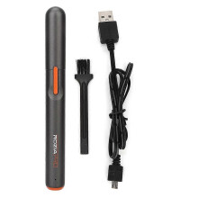 Rasoio/tagliacapelli a penna ricaricabile tramite USB per sopracciglia e naso (nero satinato)