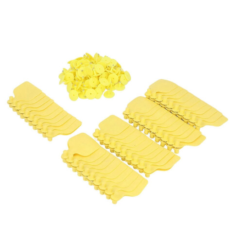 100 PCS Cattle Ear Tag Polyurethane Yellow Blank Livestock Identification Ear Tags for Cattle Cow