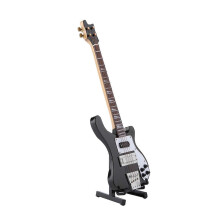 Black Miniature Bass Guitar Replica with Stand and Case Instrument Model Ornaments Gift