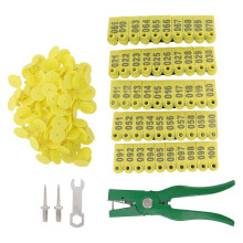 Ear Tag Plier Animal Ear Tag Applicator with Numbered Ear Tag for Farm Pigs Sheep Cattle