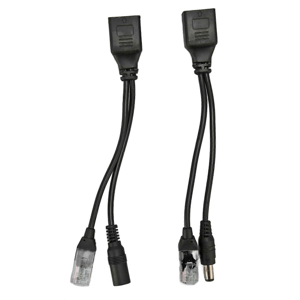 12V Poe Splitter Adapter, Stable, Easy To Install, Plug And Play, Waterproof, Male And Female, For Ip Camera, Black 9409192966391