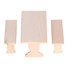 1:12 Puppenhaus-Esstisch aus Holz, Stuhl, simuliertes DIY-Miniaturmöbelmodell, Spielzeug, Burlywood