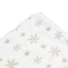 35.4in Christmas Tree Skirt Round Shape Soft Comfortable White Christmas Tree Stand Mat for Home Store Golden