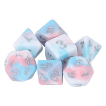 Set di 7 dadi poliedrici in acrilico per giochi di ruolo, portatili, squisiti, compatibili con bar,