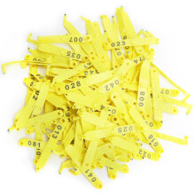 100Pcs Sheep Ear Tag Double Folded Yellow Integrated Number Animal Identification Card