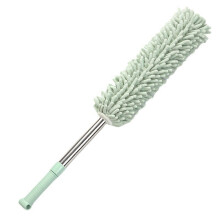 Removable and Washable Chenille Hand Duster, Stainless Steel, Extendable, for Home, Bed, Office, Light Green