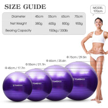 Palla da yoga antideflagrante, palla fitness con pompa ad aria, compatibile con Pilates e Yoga.