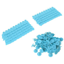 100 Set Plastic Livestock Identification Blank Ear Tag for Sheep Cattle Pigs Animal Farm SuppliesBlue