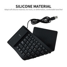 84 klawisze hiszpańskiej klawiatury przewodowej USB, składana, miękka, silikonowa, wodoodporna i pyłoszczelna,