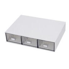 Desktop Drawer Organizer Waterproof Dustproof Plastic DIY Combination Multi Layer Stackable Drawer Storage Case Striped White 3 Drawers
