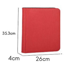 Libro de tarjetas de juego Carpeta de carga lateral para tarjetas de juego con cremallera Roja