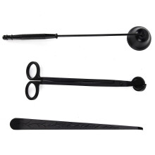 Candle Accessory Set, 3 Pieces, Wick Trimmer, Snuffer, Wick Dipper, Gift Supplies, Black