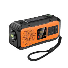Solar Hand Crank Emergency Radio with BT Flashlight SOS Compass Portable NOAA/WB/AM/FM Radio for Outdoor Camping Surviva