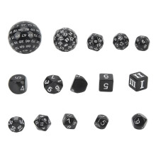 Set di 15 dadi poliedrici in acrilico da D3 a D100, dadi da gioco da tavolo compatibili con giochi di